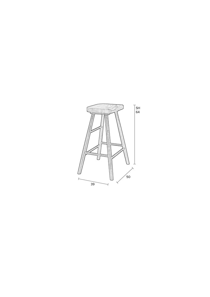 Counter Stool Vander Black Domestica – Dimensions Drawing