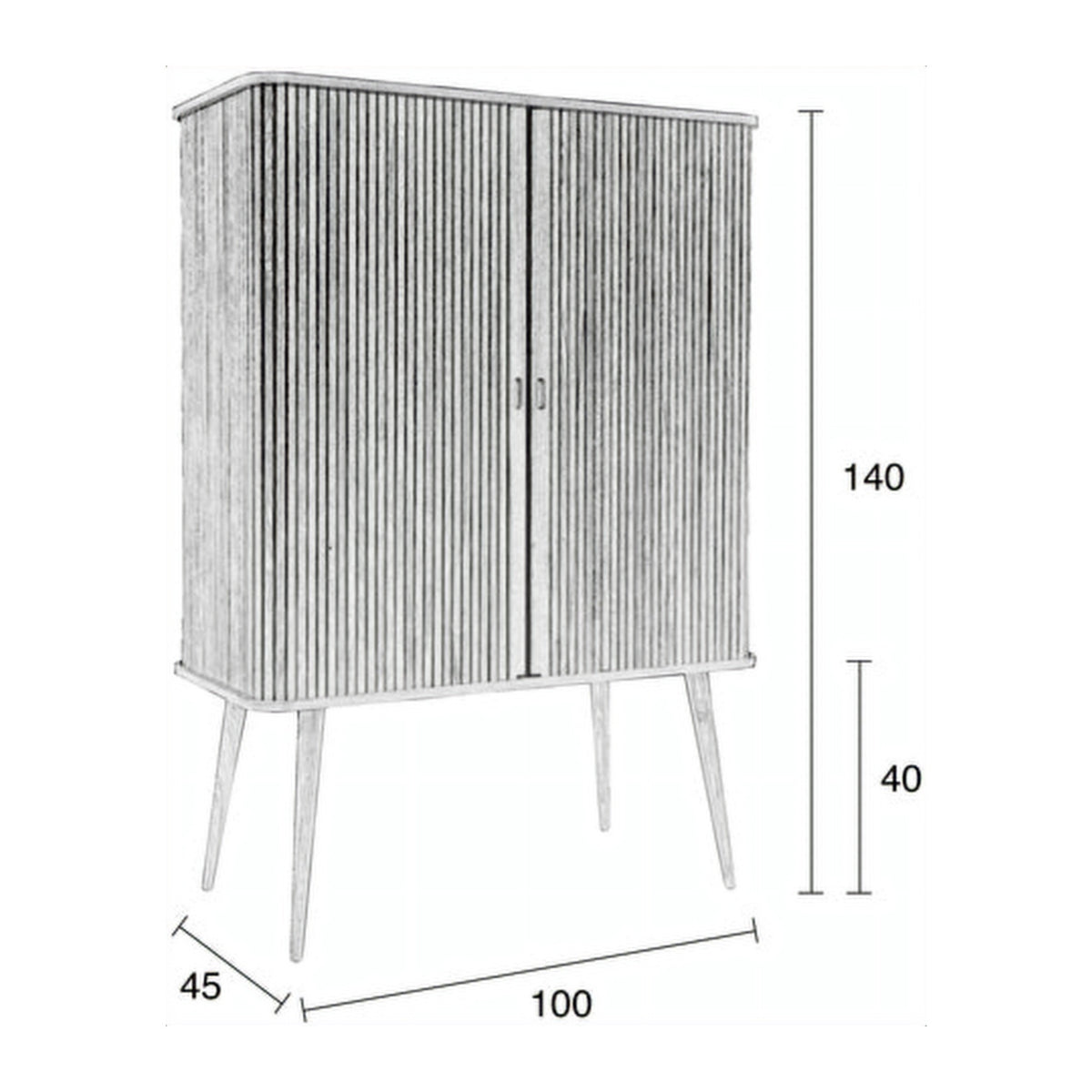 Cabinet Barbier Natural Domestica – Dimensions Drawing