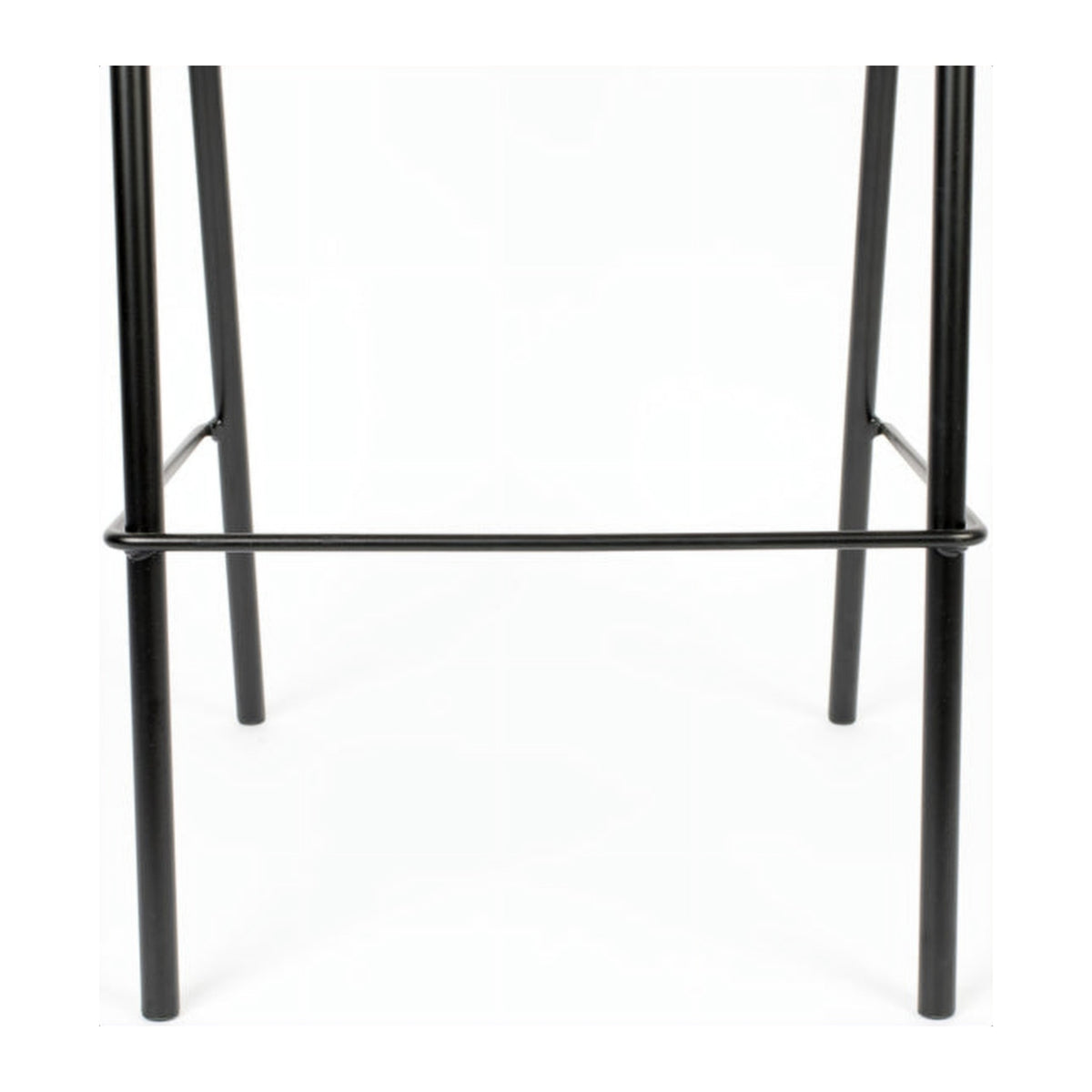 Barstool Jort Natural Black Domestica – Footrest and Black Steel Legs Detail