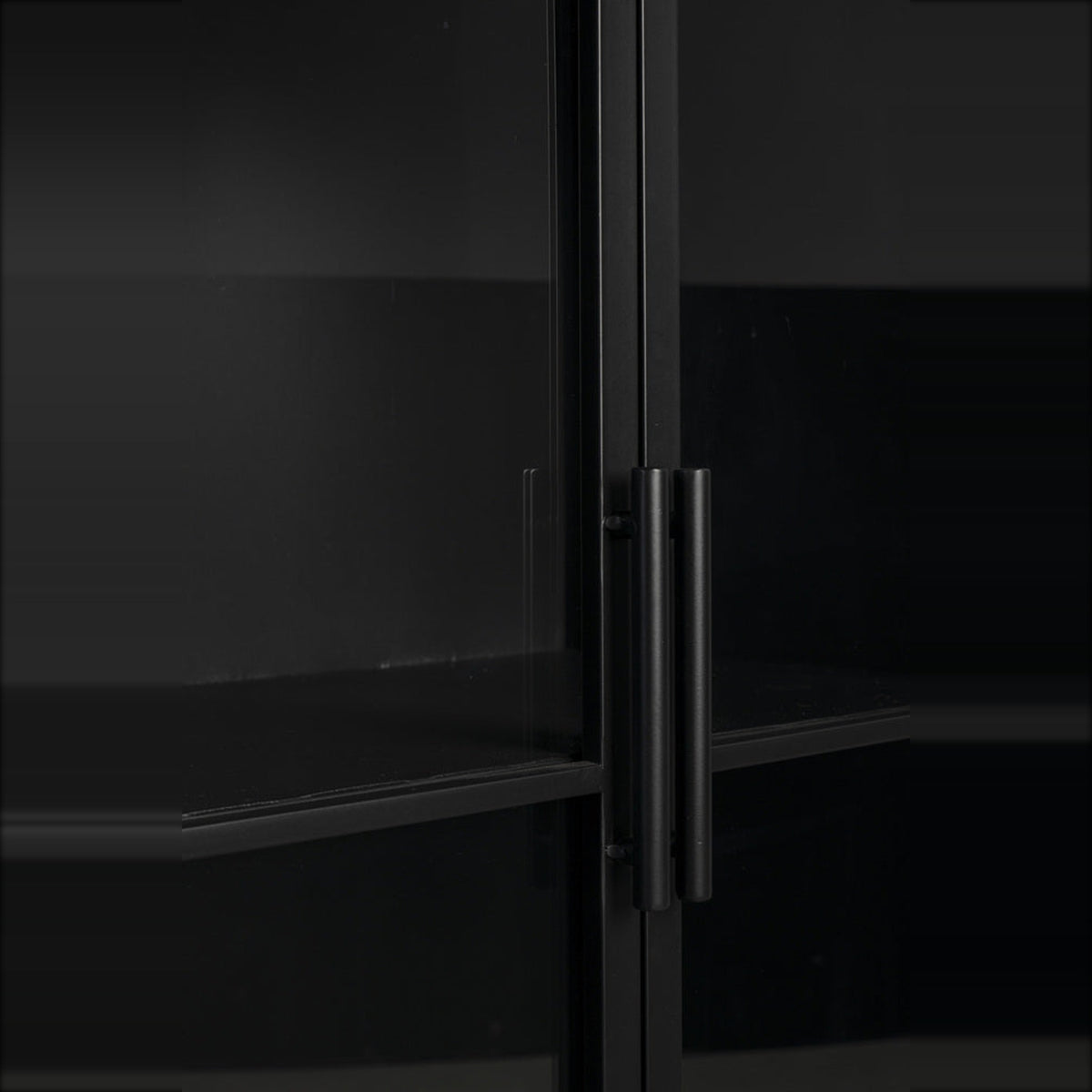 Cabinet Ferre Low Domestica – Black Door Handles Close-up
