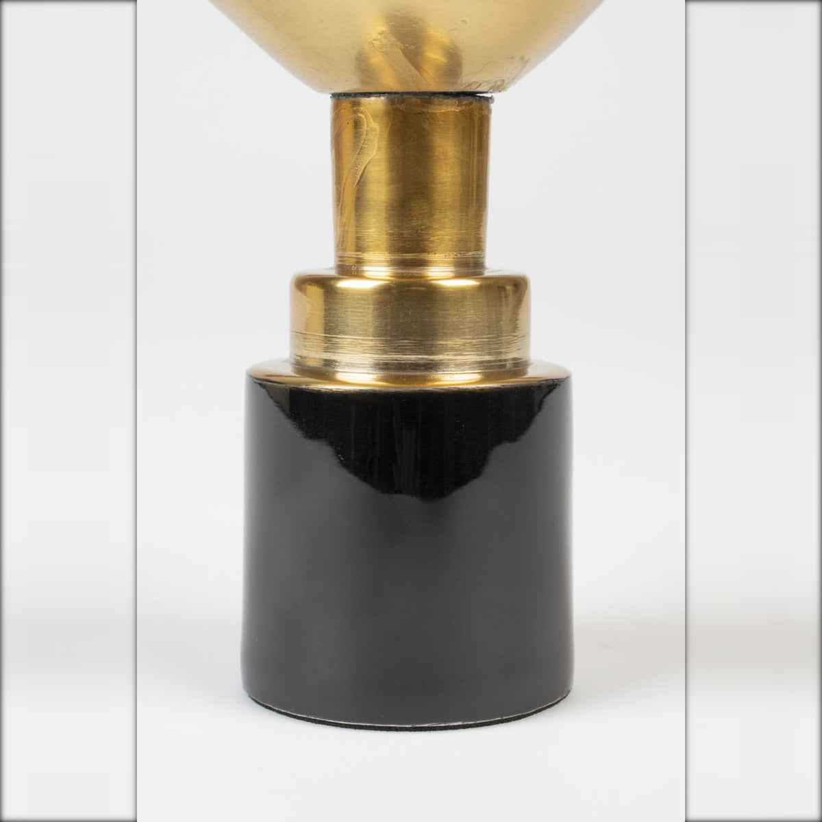 Candle Holder Glam Black S Domestica – Black Base and Brass Collar Detail