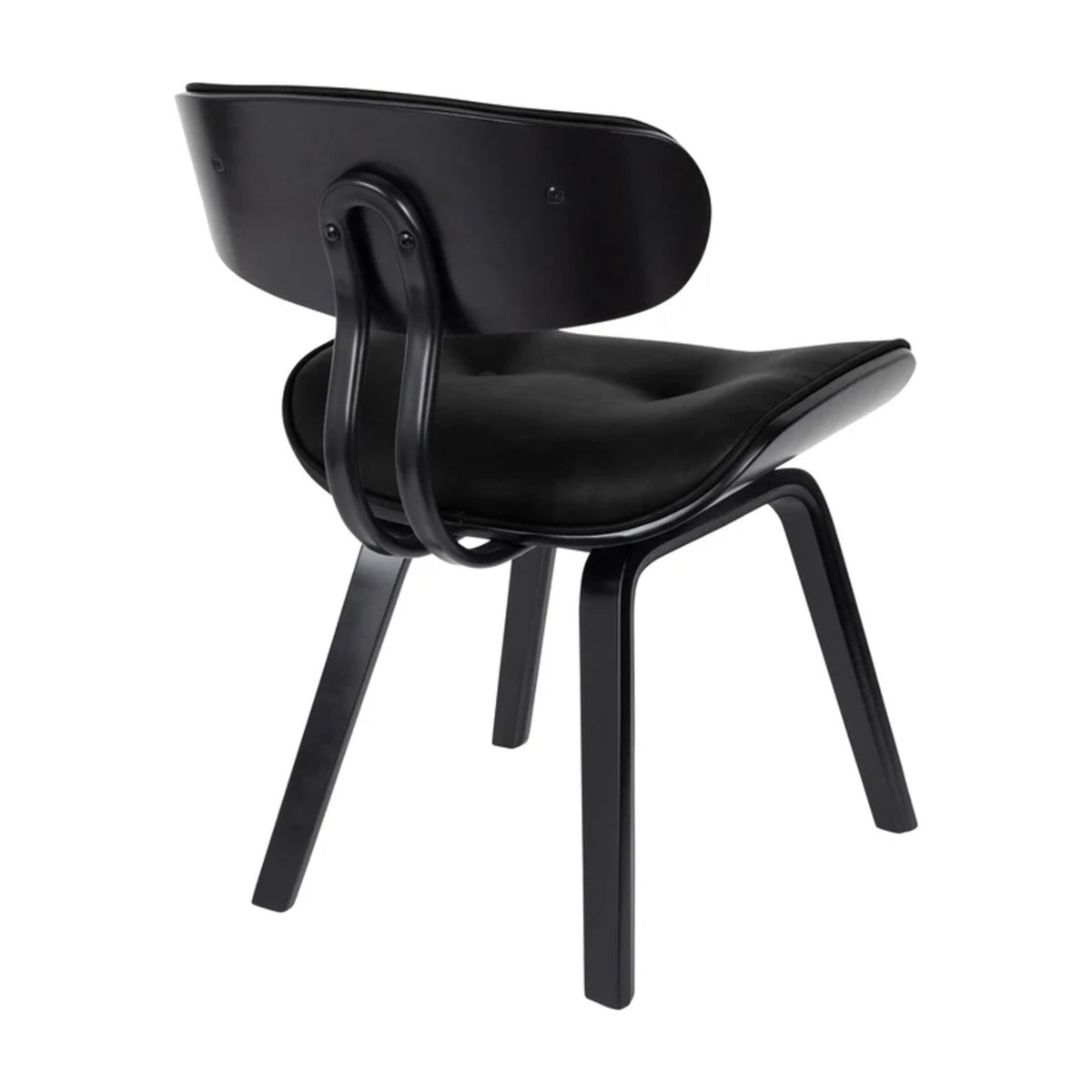 Dining Chair Blackwood Black Domestica – Back Three Quarter View on White