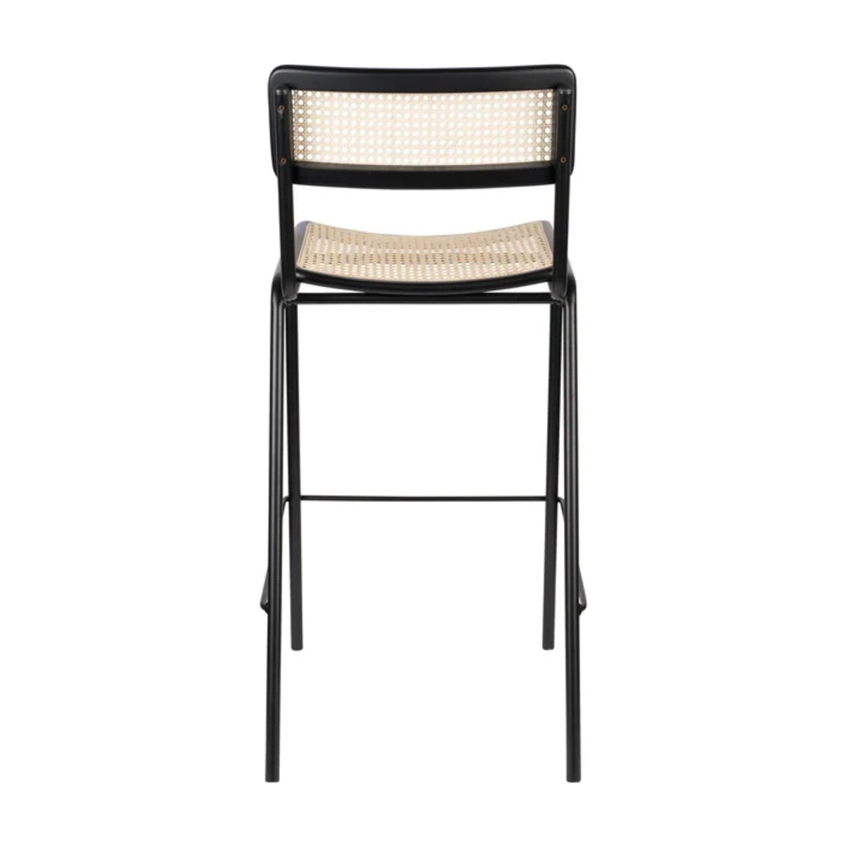 Barstool Jort Natural Black Domestica – Back View on White