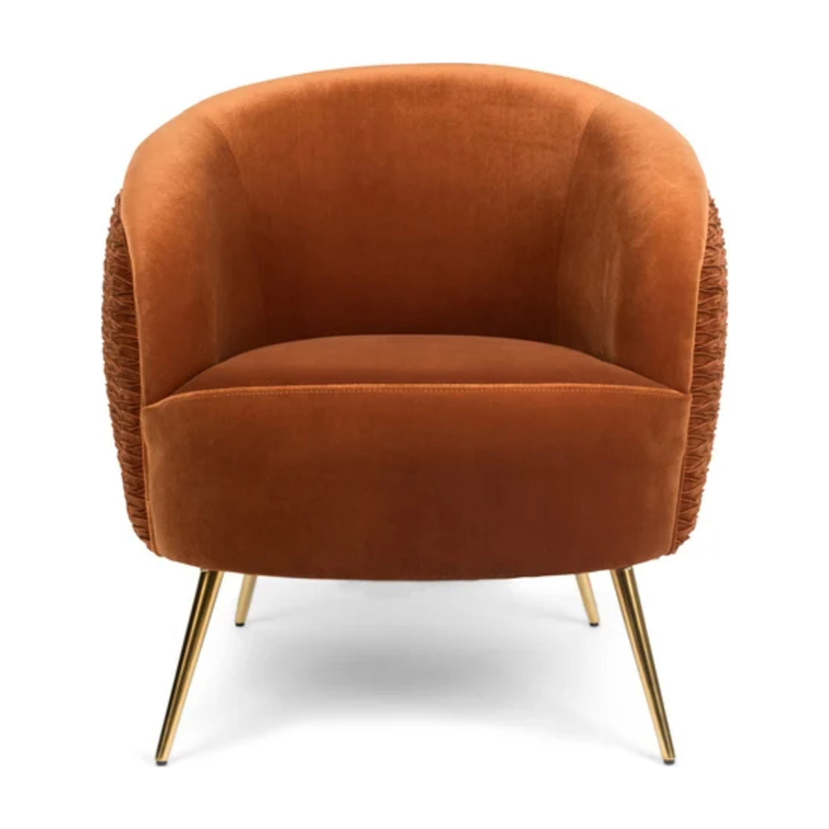 Lounge Chair So Curvy Orange Domestica – Front View on White