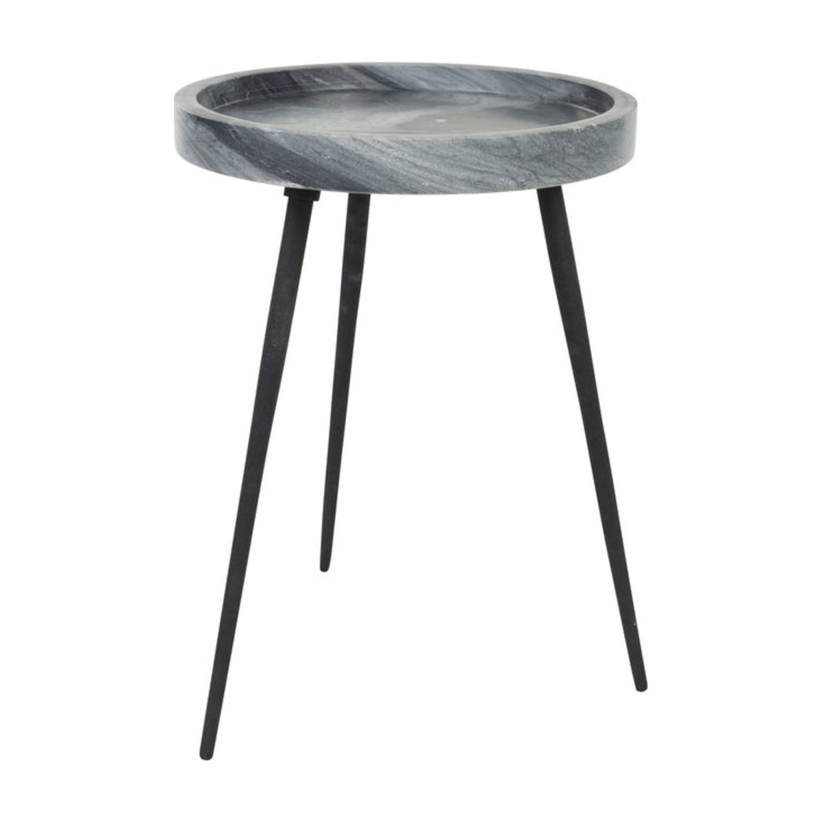 Side Table Karrara Grey Domestica – Front View on White