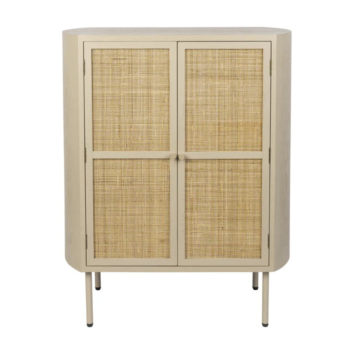 Cabinet Amaya Low 2 Doors Beige Domestica – Front View on White