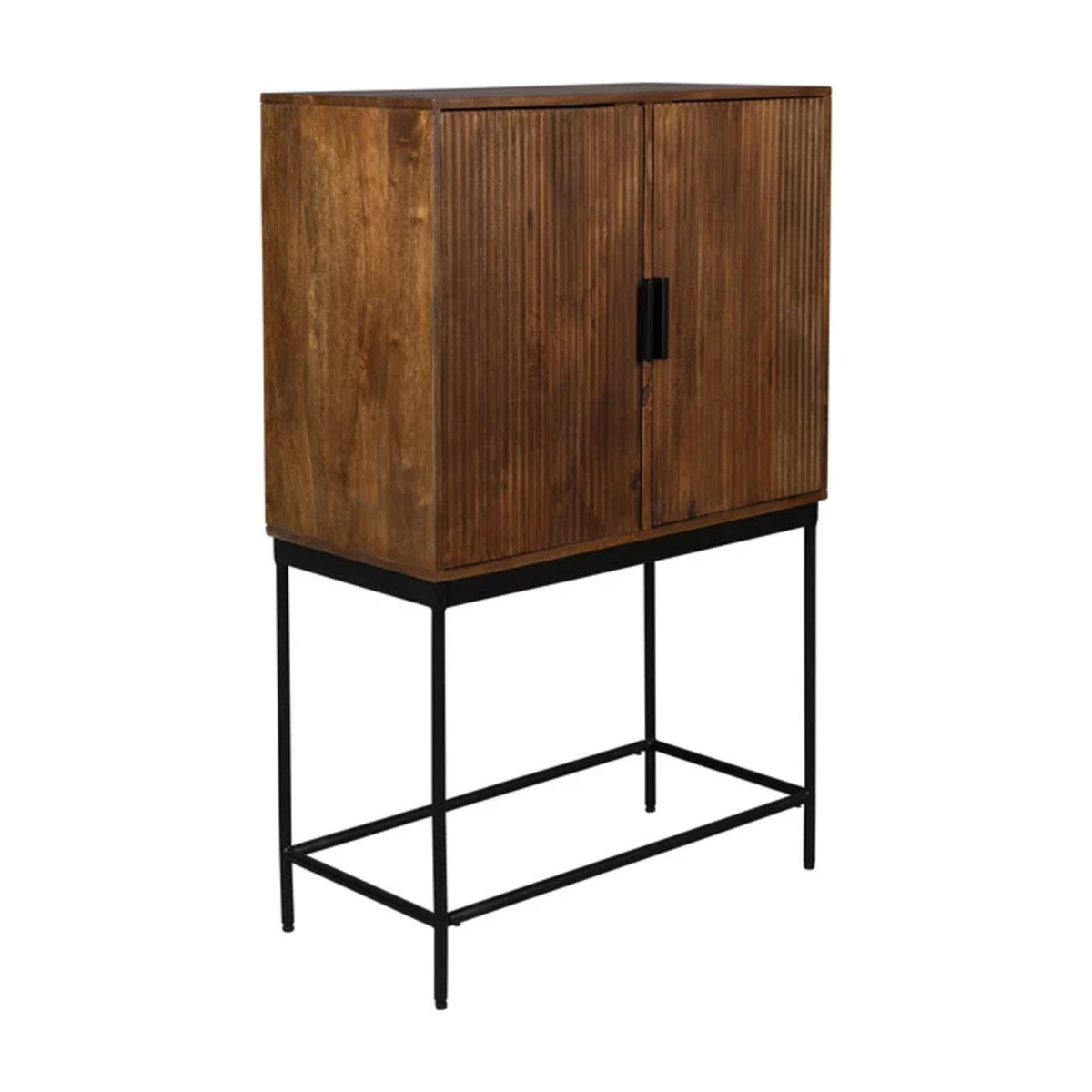 Cabinet Saroo 2 Doors Brown Domestica – Three Quarter View on White