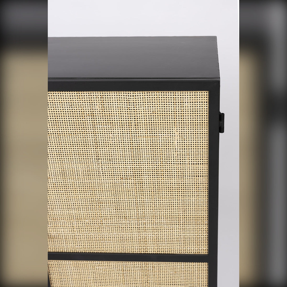 Cabinet Guuji High 2 Doors Black Domestica – Top and Side Detail