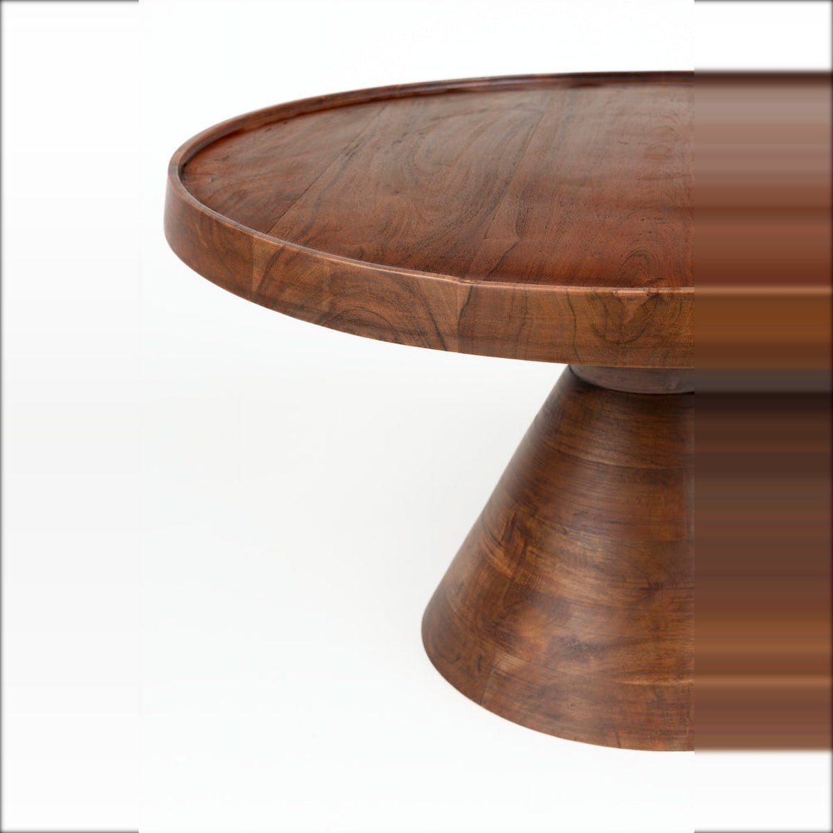 Coffee Table Floss Walnut Domestica – Tabletop and Cone Base Close-up