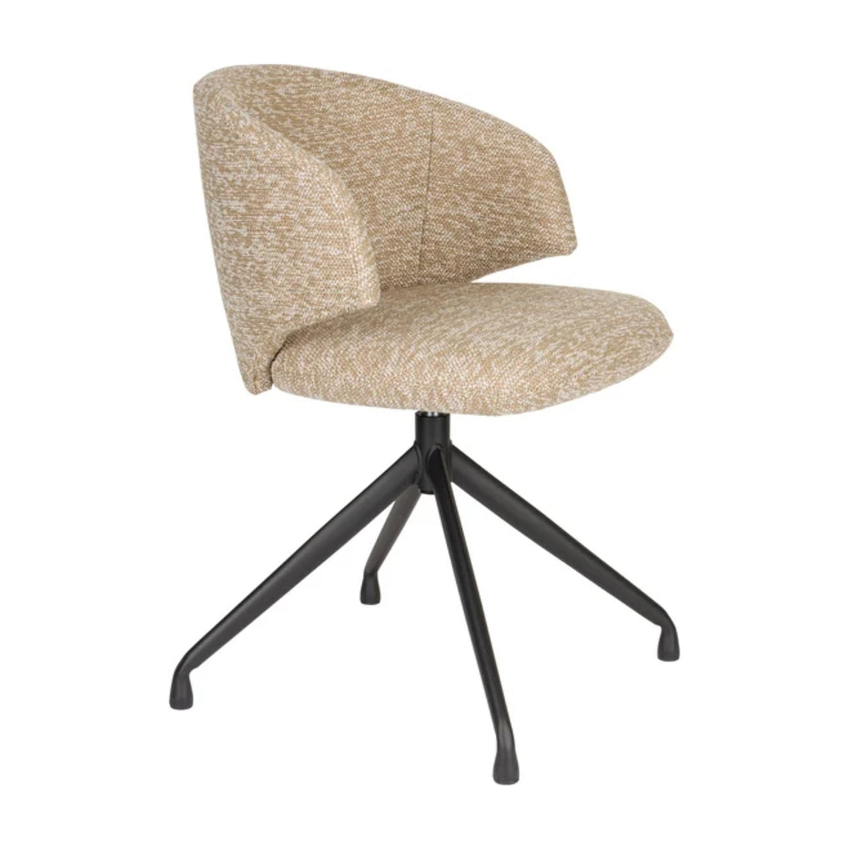 Dining Chair Balado Swivel Brown Domestica – Three Quarter View on White