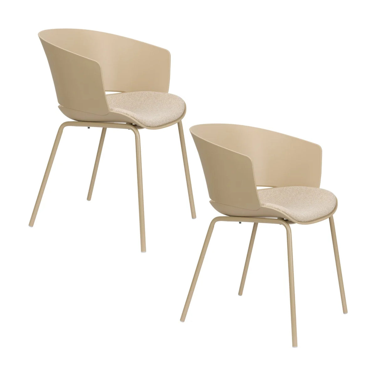 Dining Chair Jessica Beige Domestica – Set of Two Chairs, Three Quarter View