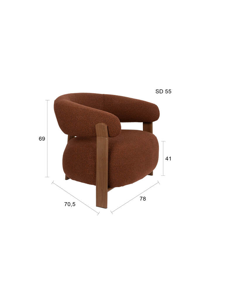 Lounge Chair Robyn Domestica – Dimensions Drawing