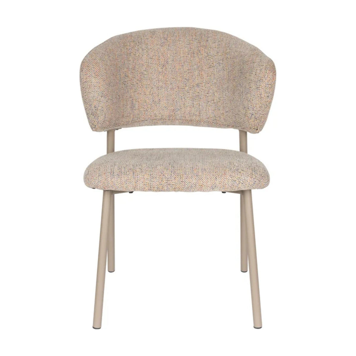 Dining Chair Jasmine Light Multicolour Domestica – Front View on White
