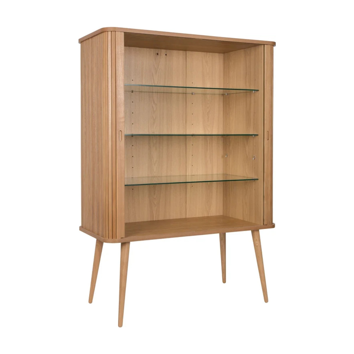 Cabinet Barbier Natural Domestica – Three Quarter View on White, Doors Open