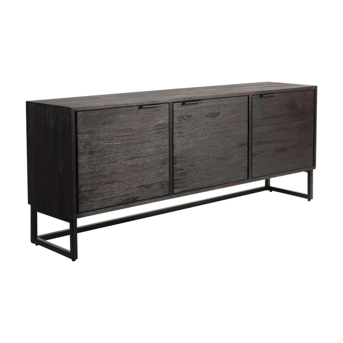 Sideboard Webster 3 Doors Dark Brown Domestica – Three Quarter View on White