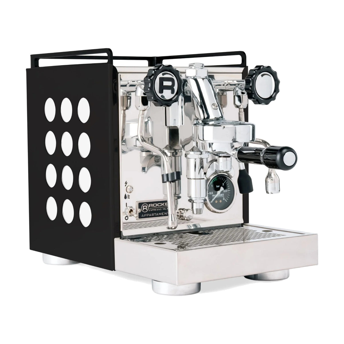 Espresso Machine Appartamento Rocket Espresso Domestica – Black/White – Three Quarter View