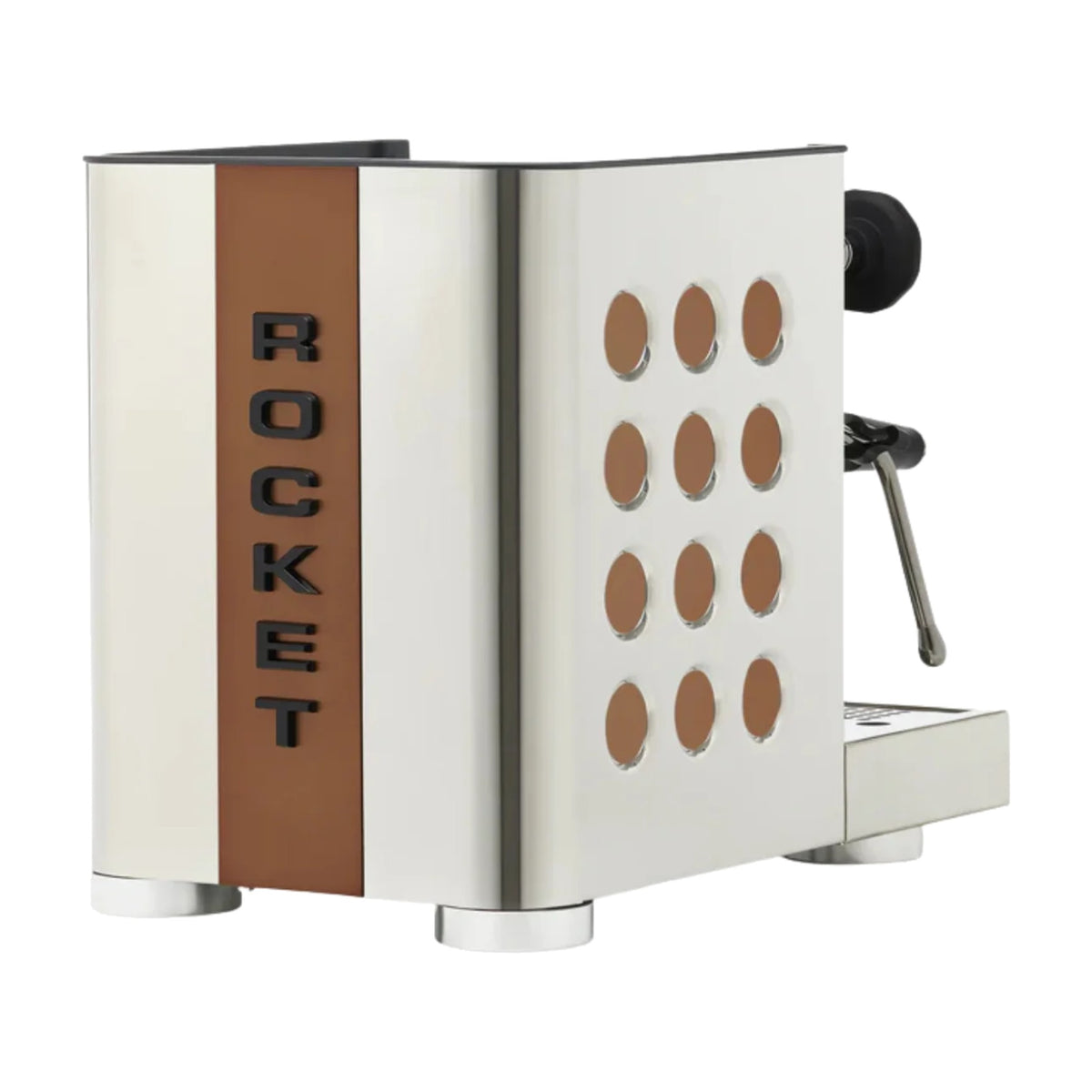 Espresso Machine Appartamento TCA Rocket Espresso Domestica – Inox/Copper – Rear View with Copper Logo Strip
