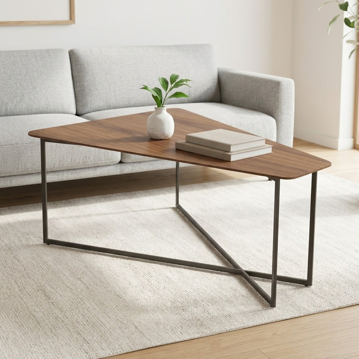 Coffee Table Selfy Trapezio Black Walnut Domestica – Lifestyle Living Room