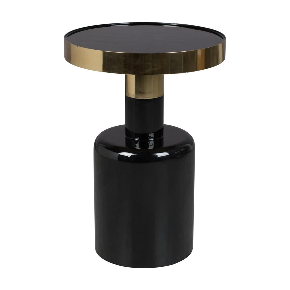 Side Table Glam Black Domestica – Front View on White