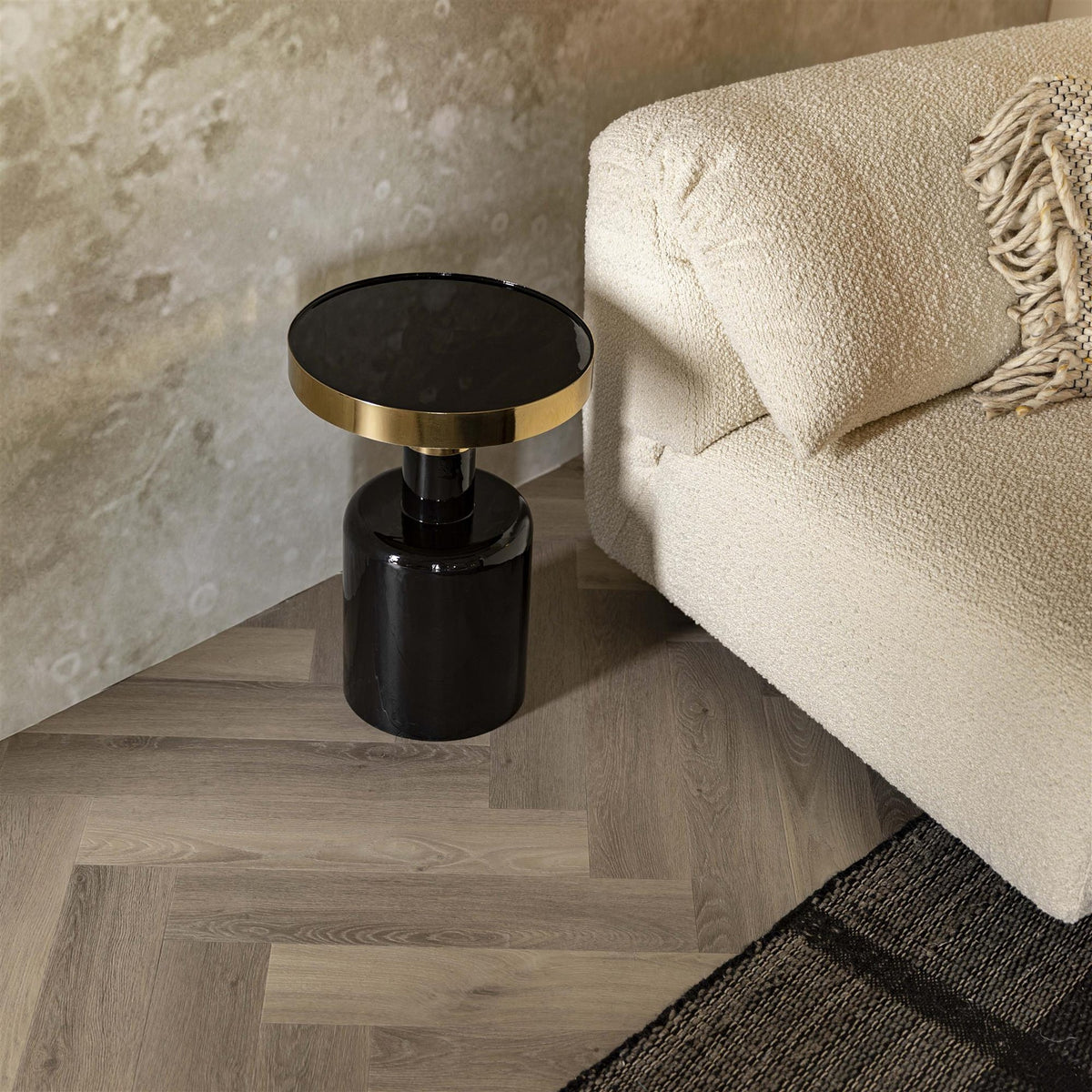 Side Table Glam Black Domestica – Lifestyle – Beside a Sofa