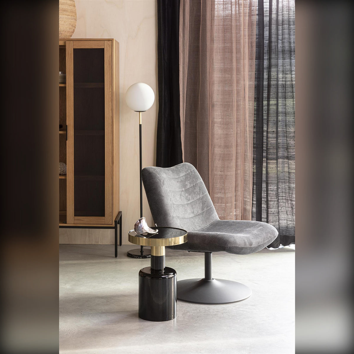 Side Table Glam Black Domestica – Lifestyle – Beside a Lounge Chair