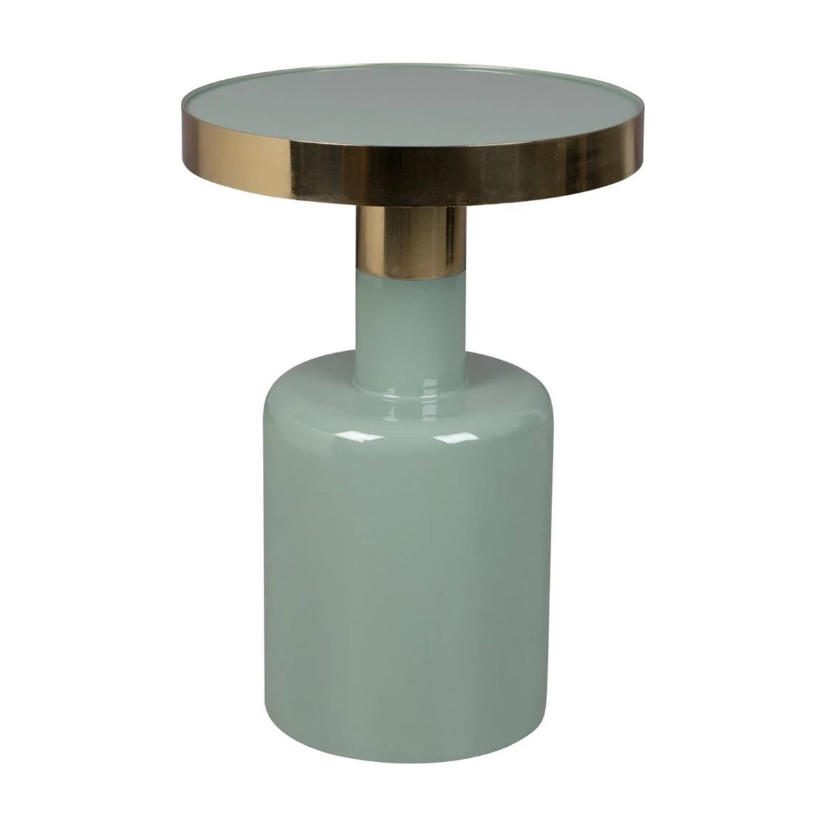 Side Table Glam Green Domestica – Front View on White