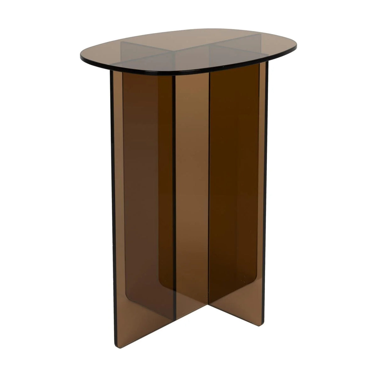 Side Table Linea Brown Domestica – Three Quarter View on White