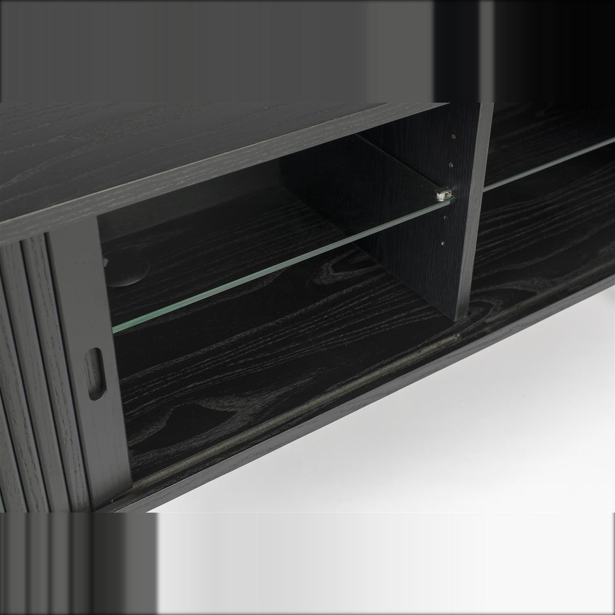 Sideboard Barbier 120 Black Domestica – Interior with Glass Shelf