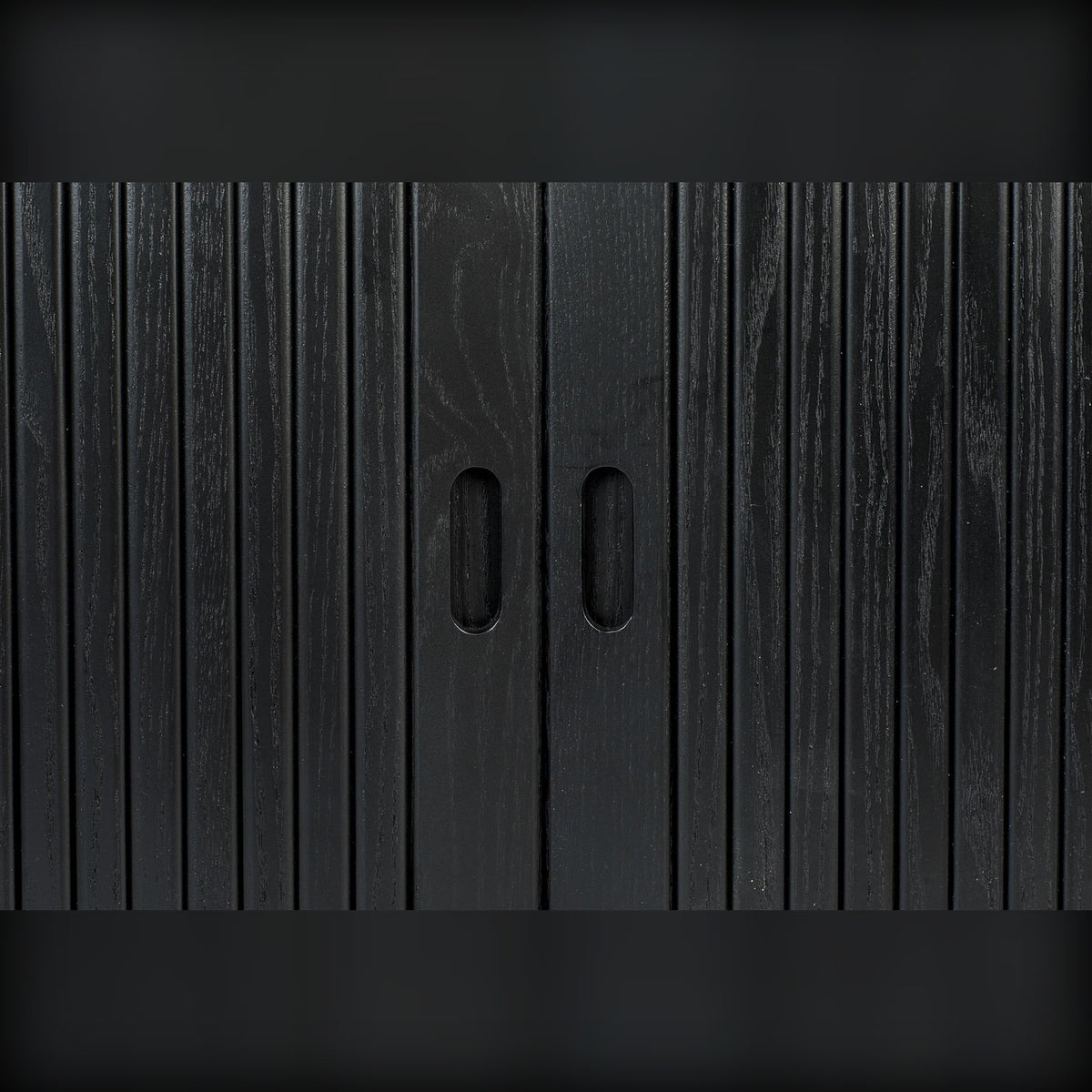 Sideboard Barbier 120 Black Domestica – Tambour Doors & Handles Detail
