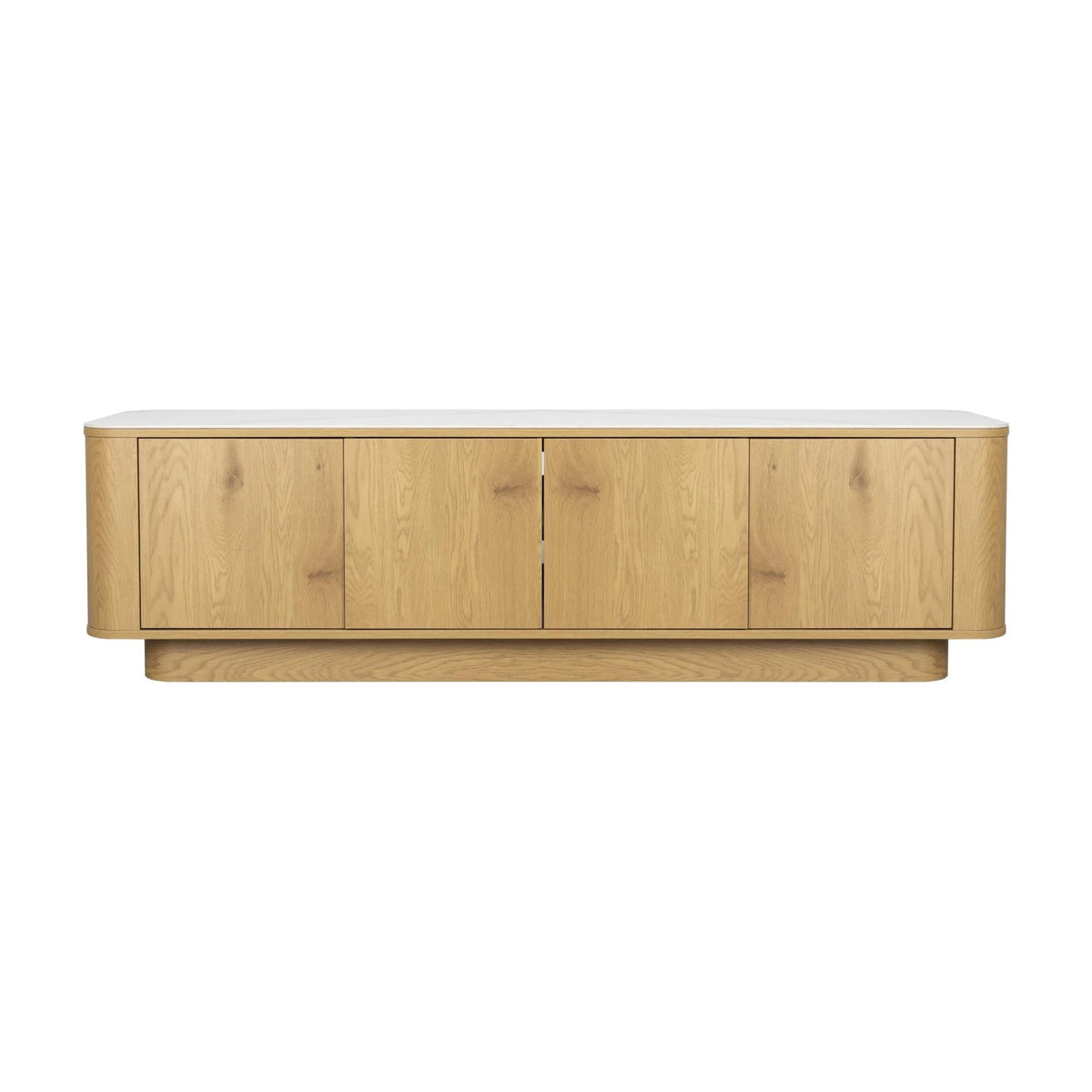 Sideboard Low Almira Oak Domestica – Front View on White
