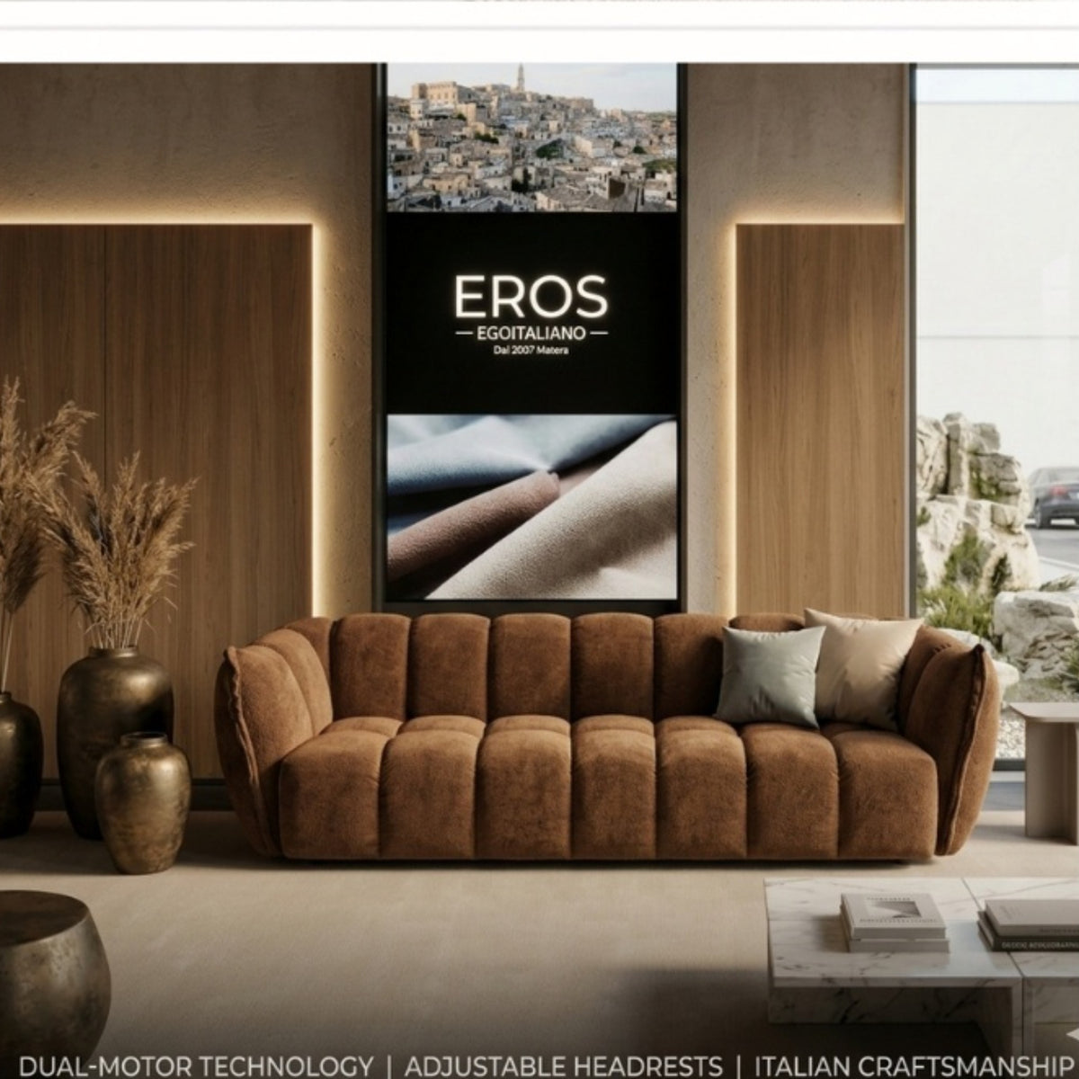 Sofa Eros 3-Seater Large Rust Domestica – Lifestyle in Living Room