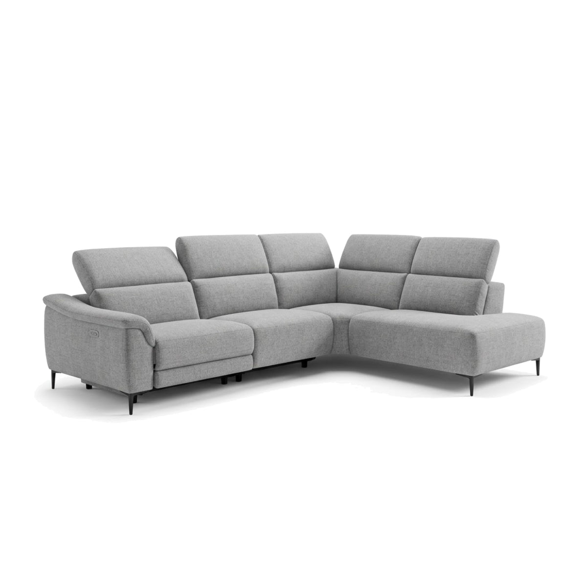 Sofa Muni 3-Seater Corner Grey Domestica – Three-Quarter View on White
