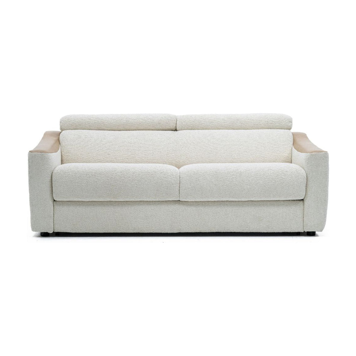 Sofa Strike Anthracite Grey Domestica – Front View on White – Shown in Light Fabric