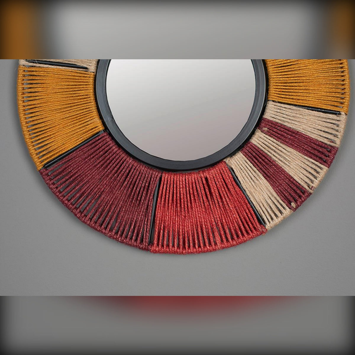 Mirror Surya Rope S Multicolour Domestica – Angled Rope Frame Close-up
