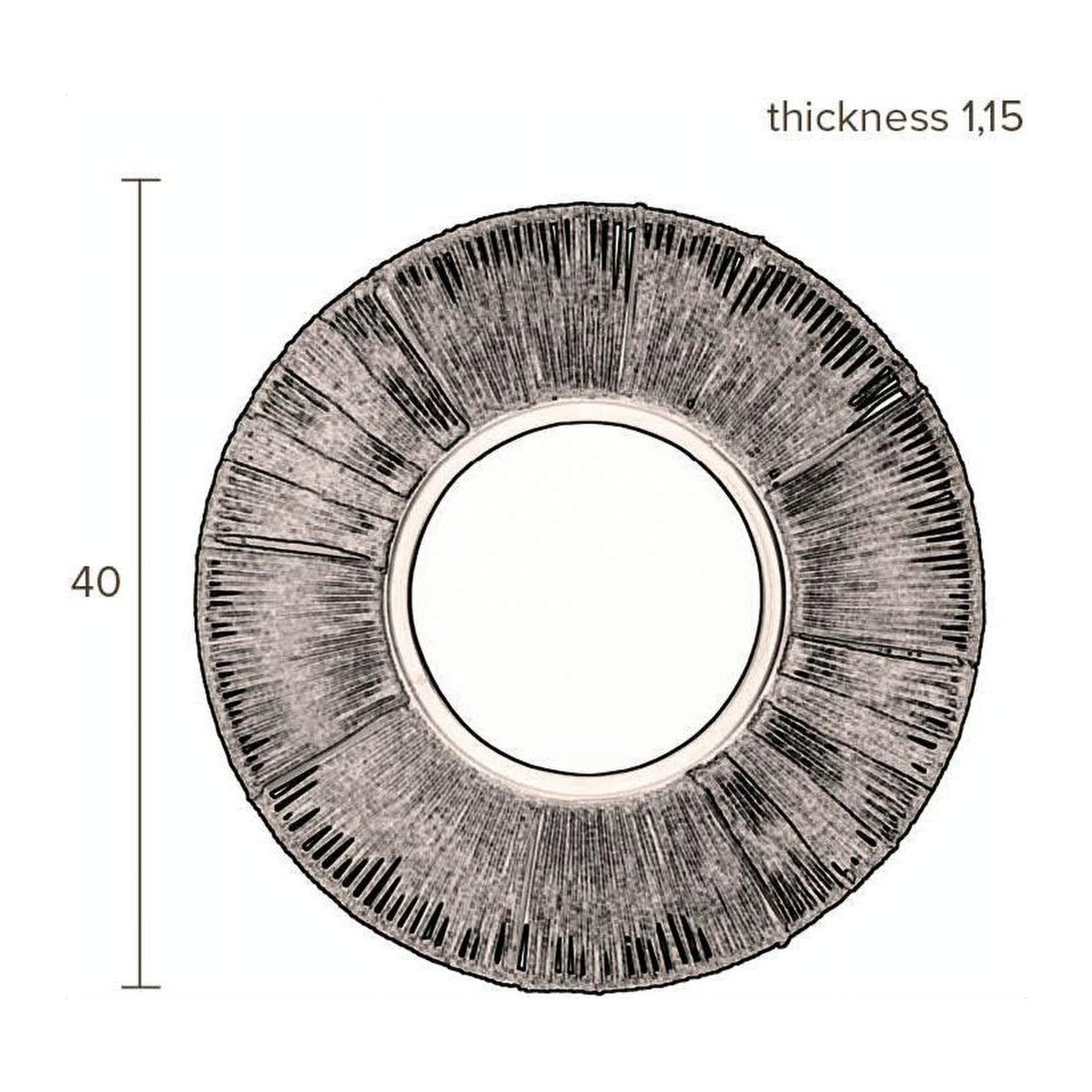 Mirror Surya Rope S Multicolour Domestica – Dimensions Drawing