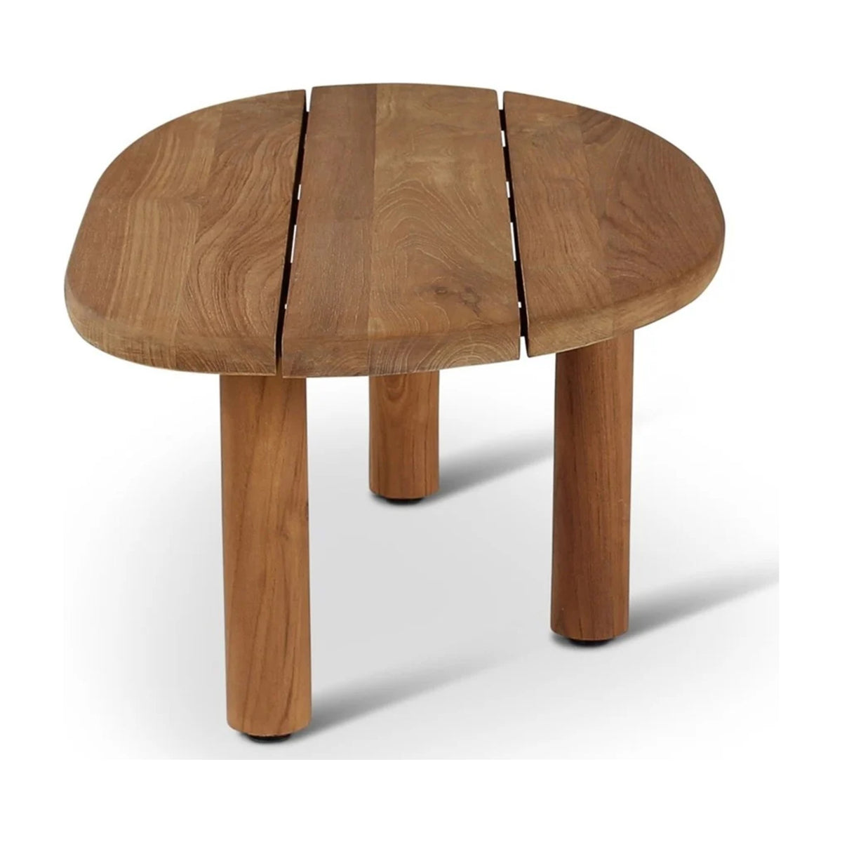 Coffee Table Oscar 85x47 Teak Natural Domestica – Close Three Quarter View of Slatted Top
