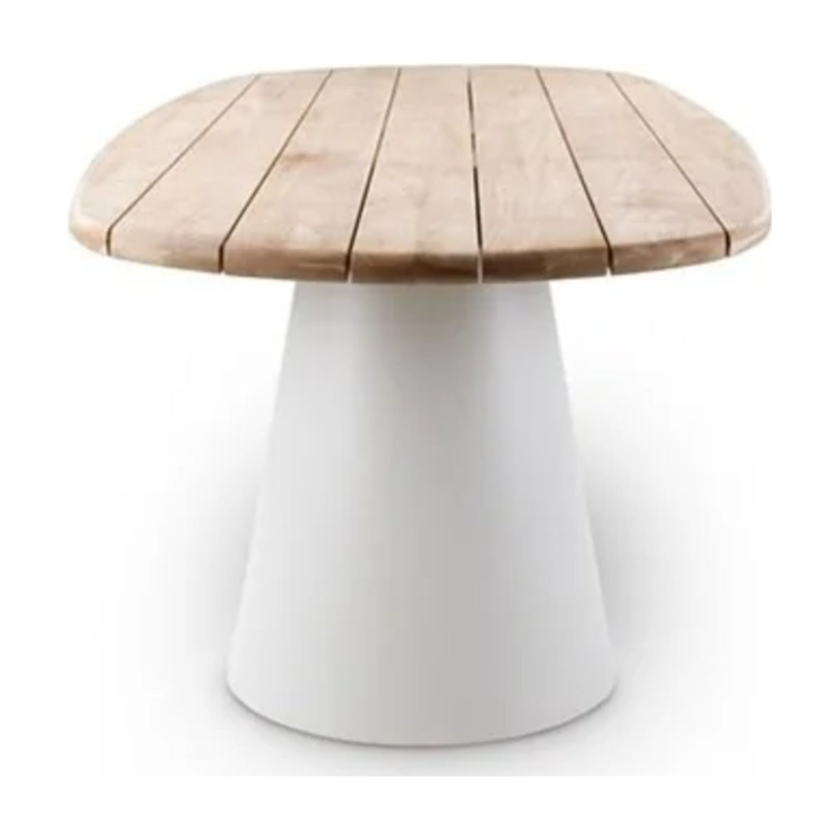 Dining Table Pipa 260x110 Teak Natural Alu Sand Domestica – End View