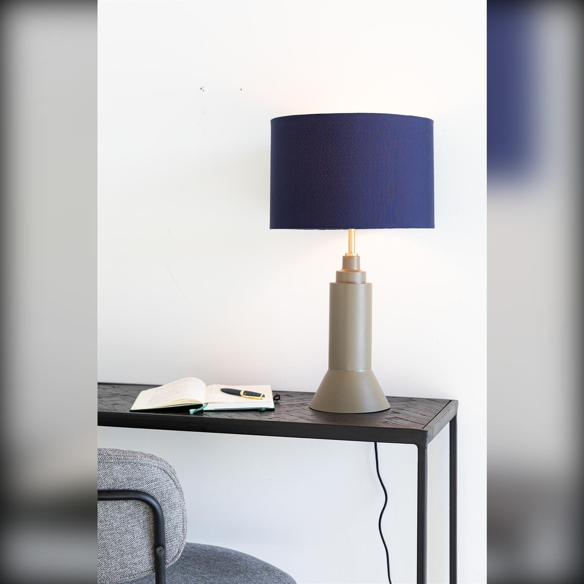 Table Lamp Kaja Dark Blue Domestica – Lifestyle – On a Console