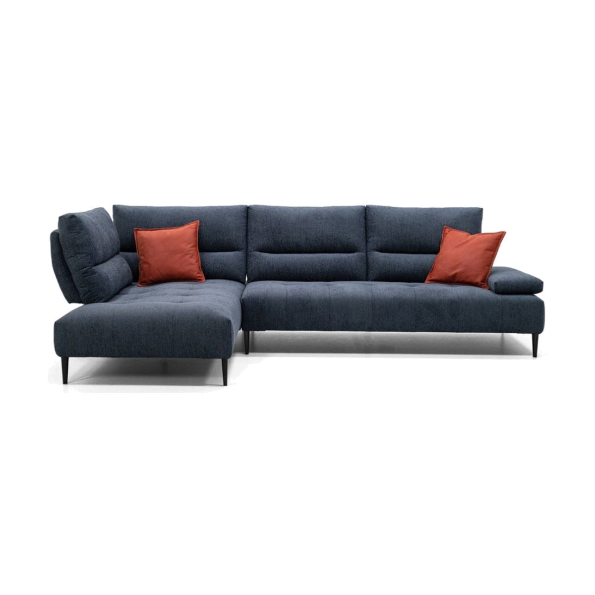 Egoitaliano Tate Corner Penisola Sofa Denim Blue Fabric Domestica – Front Angle View