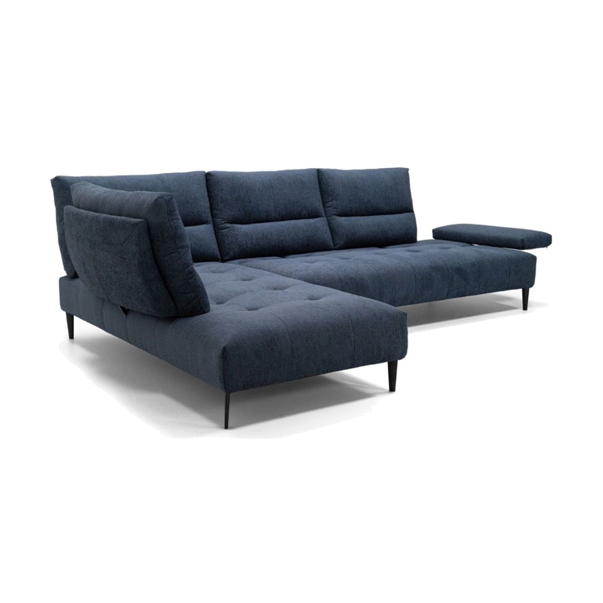 Egoitaliano Tate Corner Penisola Sofa Denim Blue Fabric Domestica – Rear Angle View
