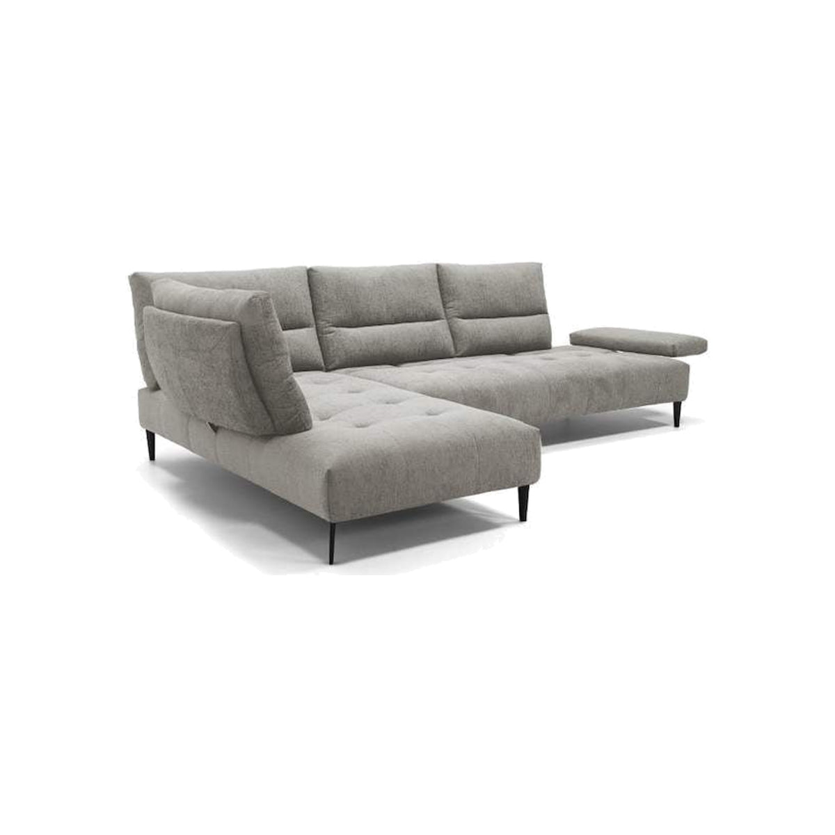 Egoitaliano Tate Corner Penisola Sofa Greige Fabric Domestica – Top Angle Compass Mechanism Extended