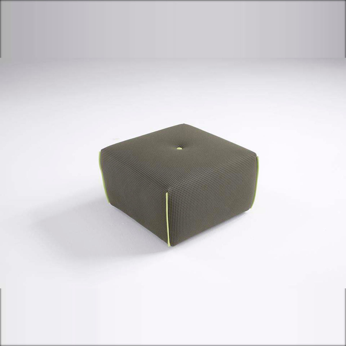 Egoitaliano Yuki Pouf Quadrato Forest Green Yellow Domestica – Top View