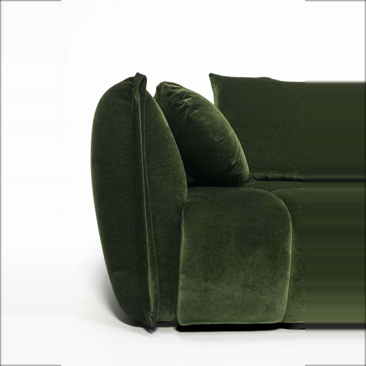 Sofa Eros Corner Forest Green Domestica – Armrest Side Profile Detail