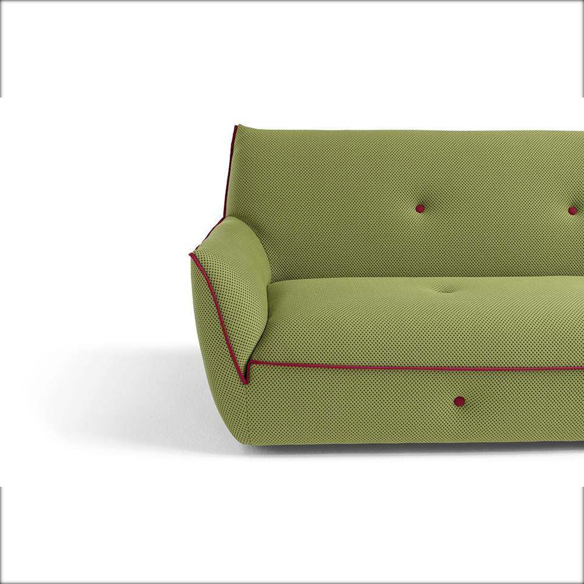 Egoitaliano Yuki 2P Maxi Sofa Lime Green Fuchsia Domestica – Angle View Right
