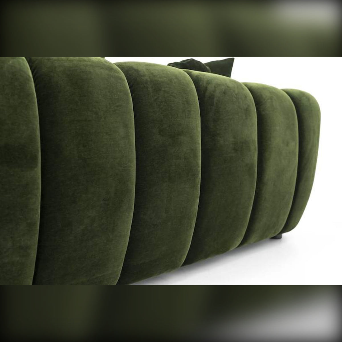 Sofa Eros Corner Forest Green Domestica – Seat Tufting Top View
