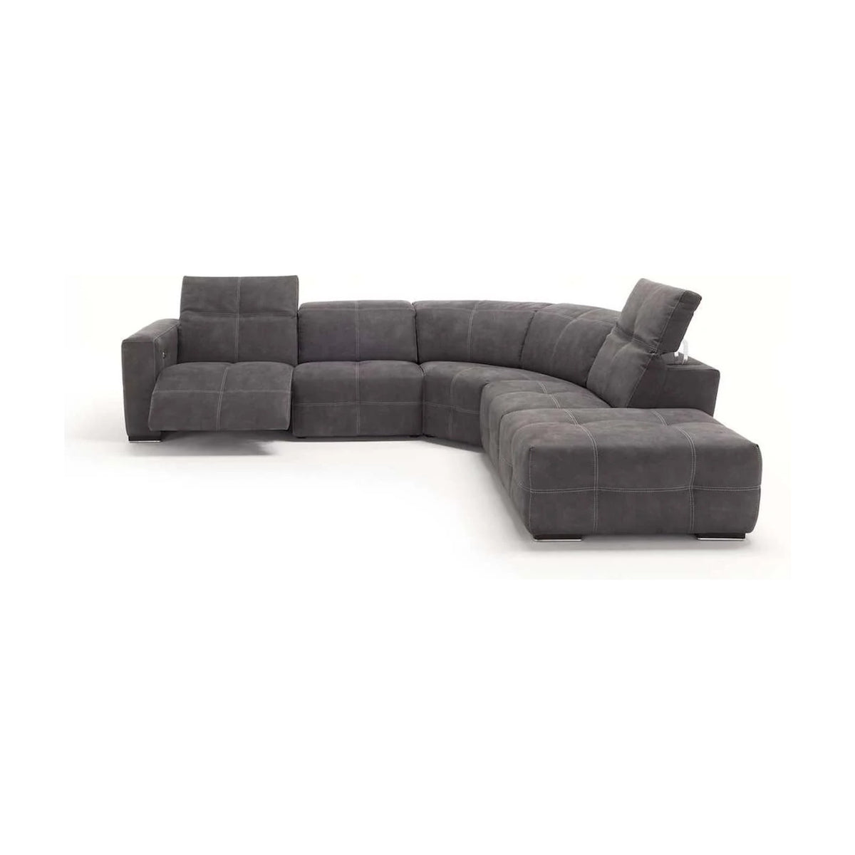 Sauvanne Domestica – Grey Corner Configuration with Ottoman on White