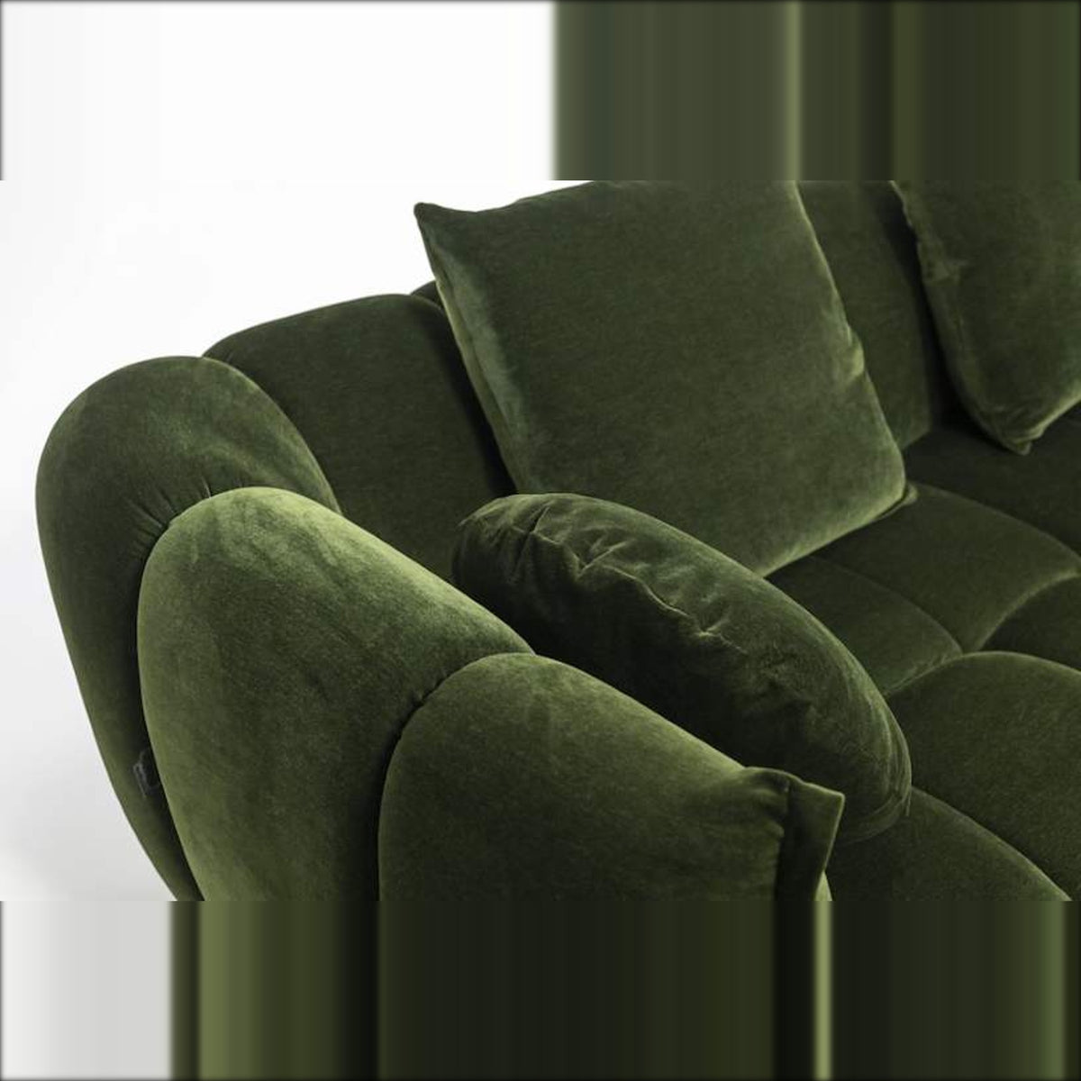 Sofa Eros Corner Forest Green Domestica – Armrest Corner Detail