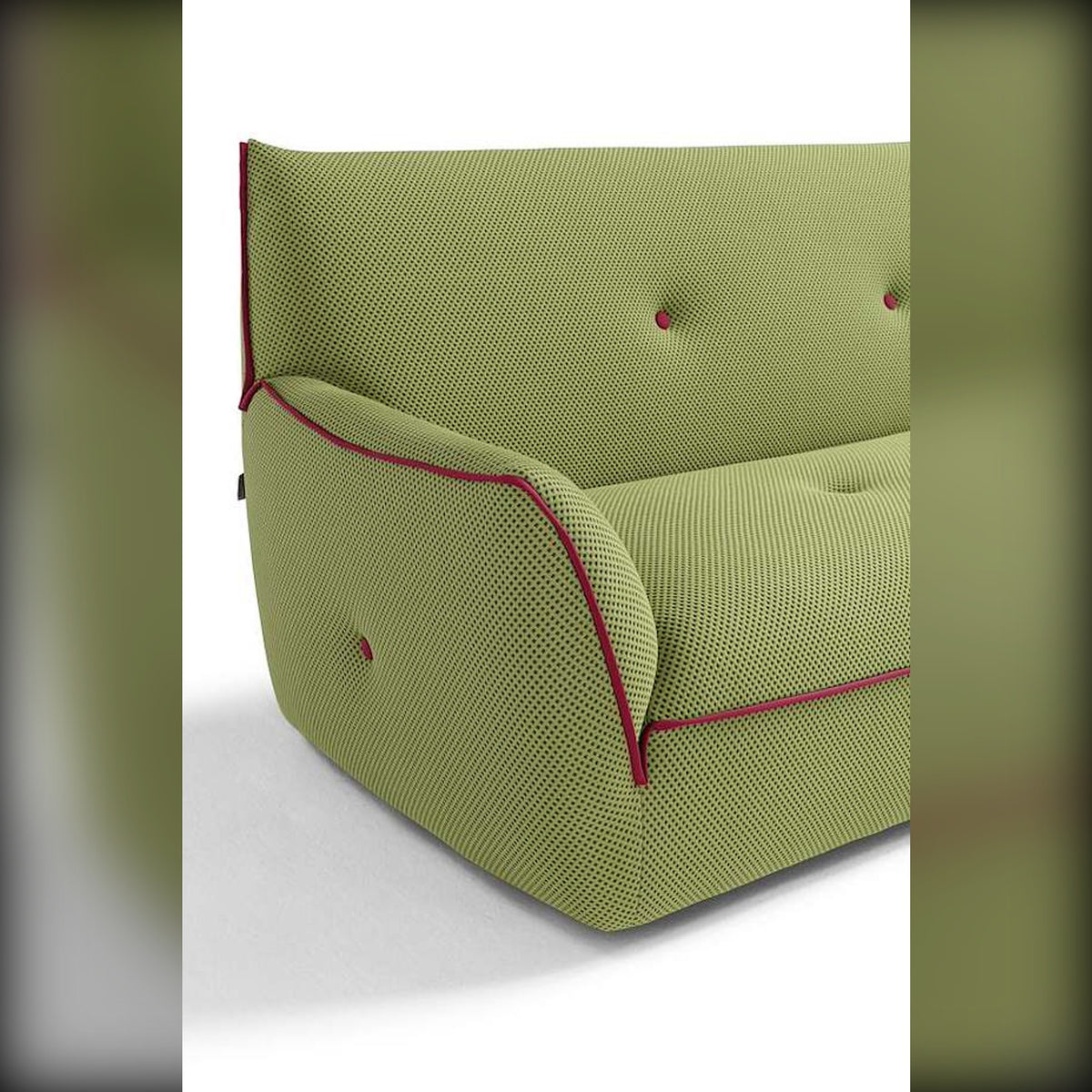 Egoitaliano Yuki 2P Maxi Sofa Lime Green Fuchsia Domestica – Rear Angle View