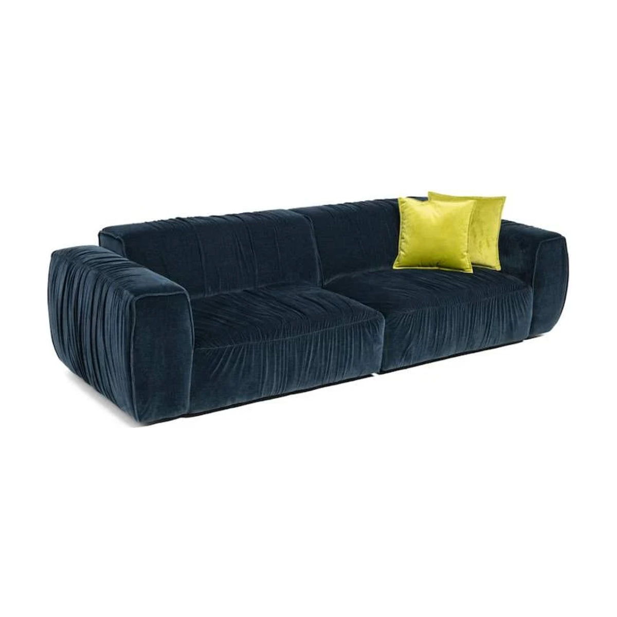 Brezza Domestica – Three Quarter View on White in Blue Fabric
