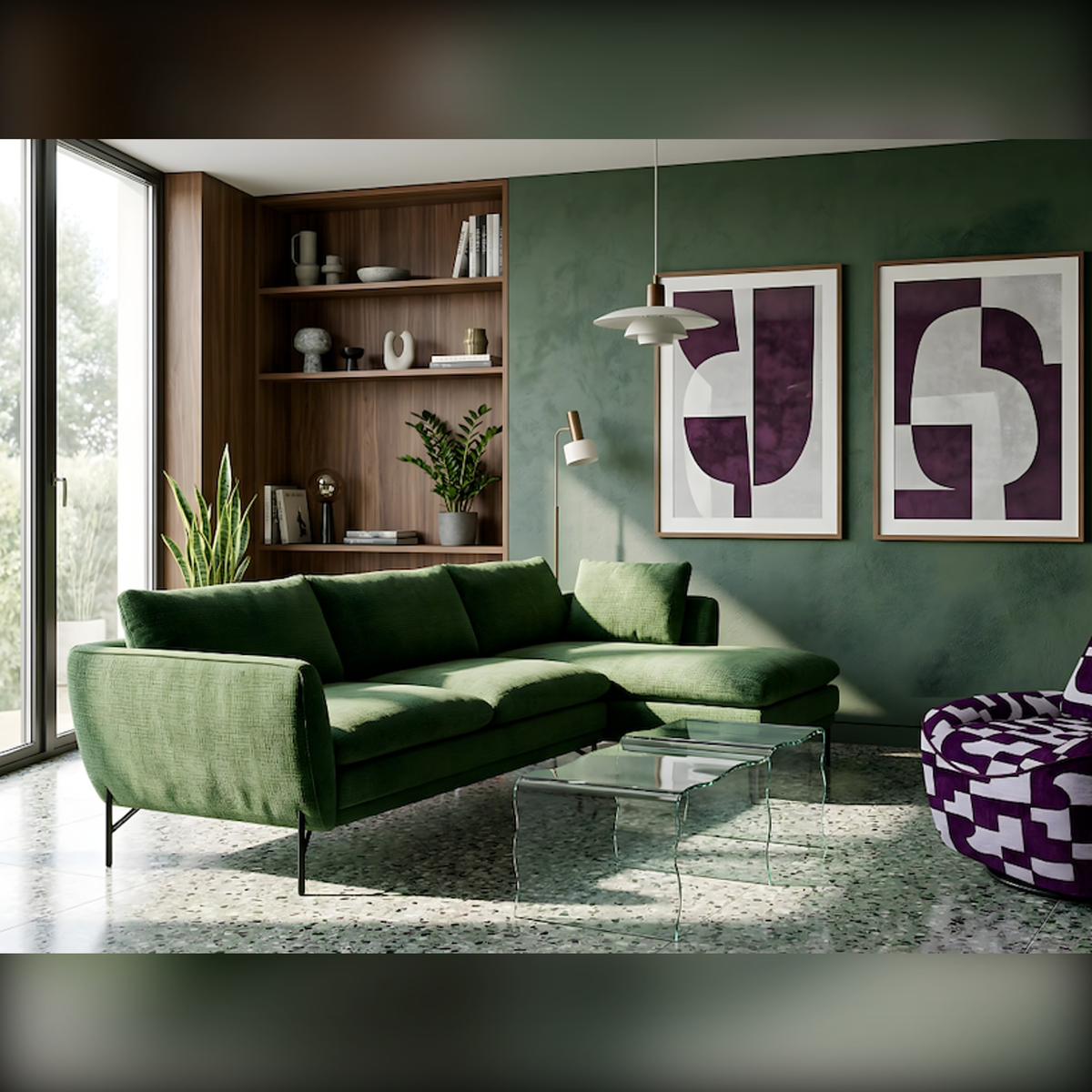 Egoitaliano Bliss Corner Chaise Sofa Forest Green Fabric Domestica – Lifestyle Contemporary Interior